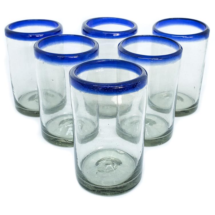 Cobalt Blue Rim 9 oz Juice Glasses (set of 6)